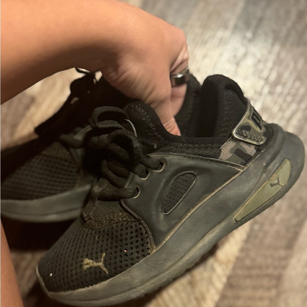 Puma Kids Black and Gray Sneakers